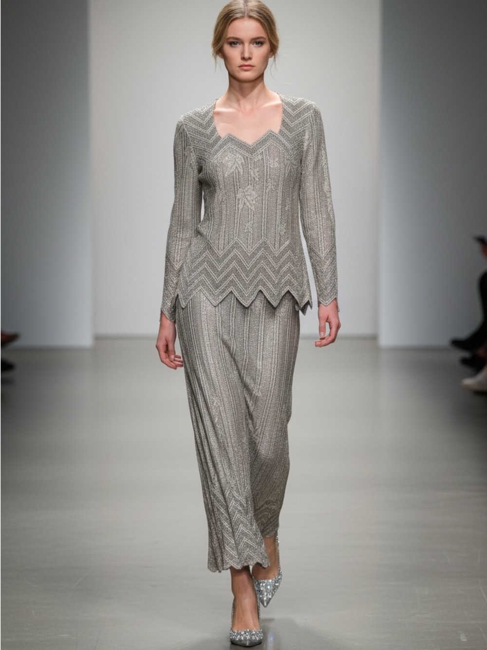 Damianou 2 Piece Stunning Knit Ensemble Mother of Bride/Groom Size M
